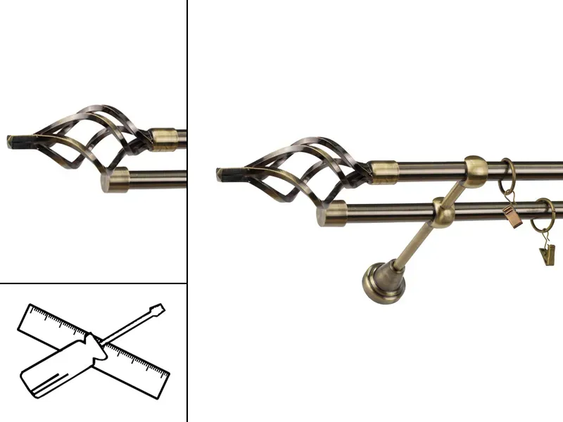 Garniža 16x16mm - 2rady - GUĽA AZUR - antik