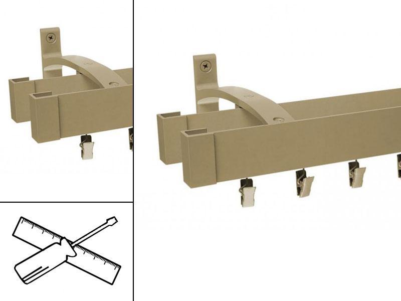 Garniža MODERN 2-drážková - na stenu - odtieň PATINA