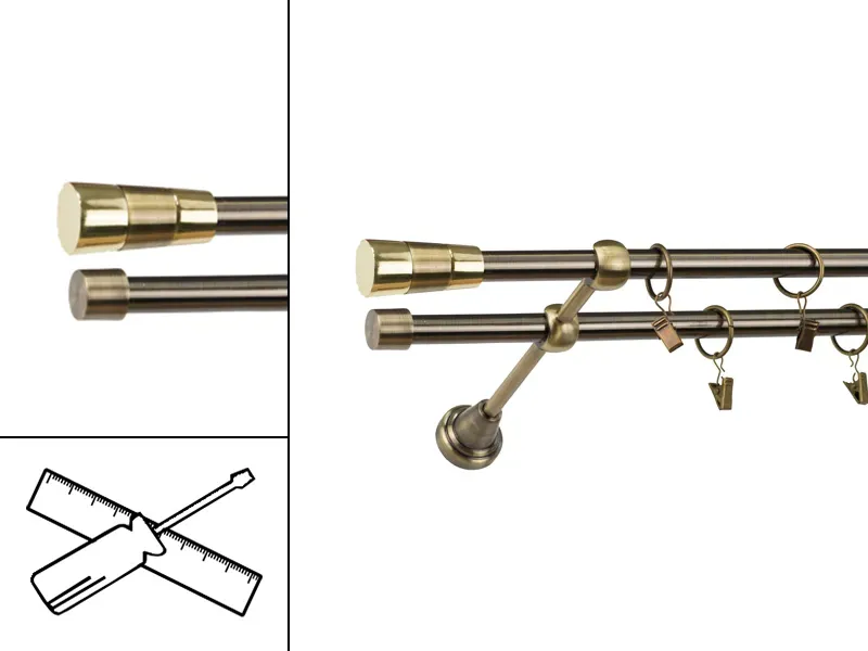 Garniža 16x16mm - 2rady - VOLEO - antik