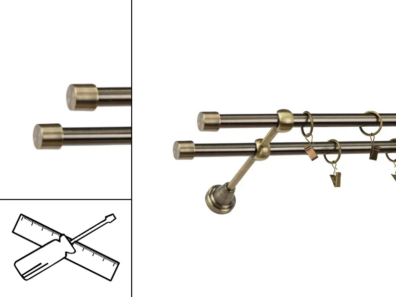 Garniža 16x16mm - 2rady - PULLO - antik