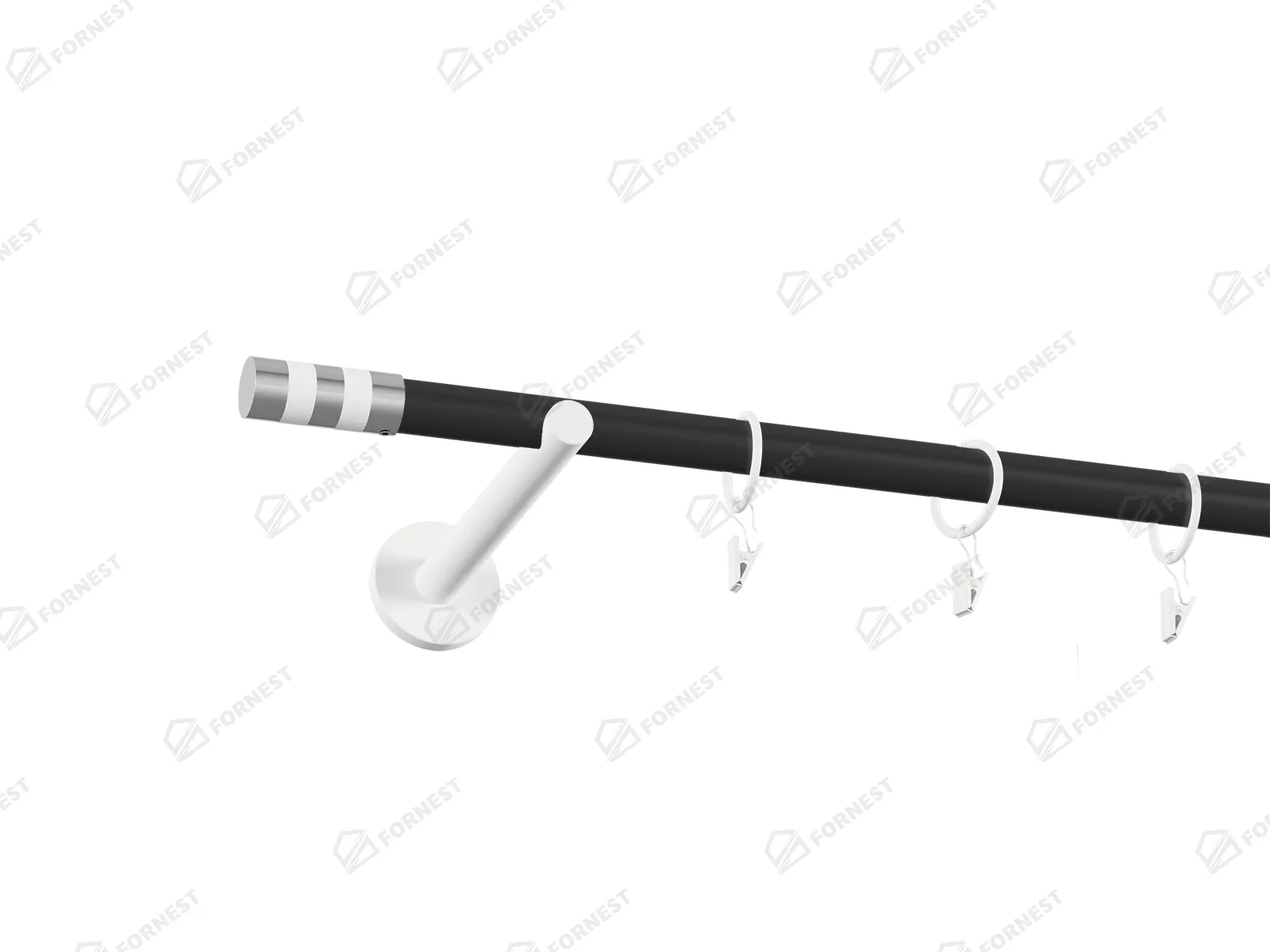 Garniža 19mm obyčajná tyč - 1rad - VALEC - čierno biela