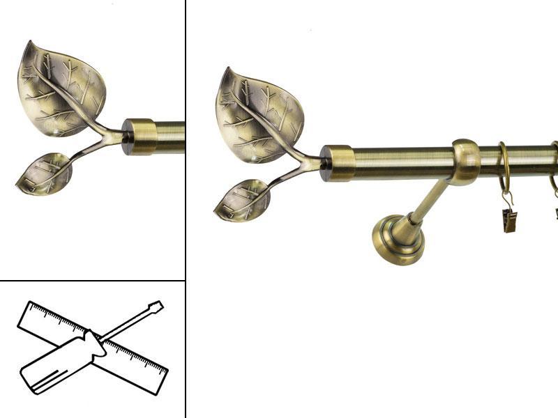 Garniža 25mm - 1rad - LIST VEĽKÝ - antik