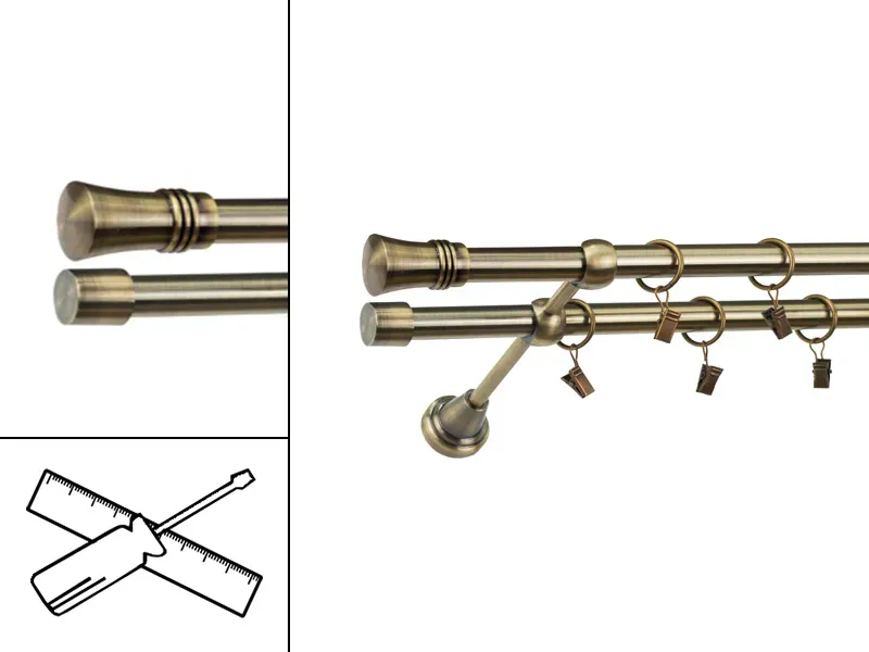 Garniža 19x19mm - 2rady - CAPRI - antik