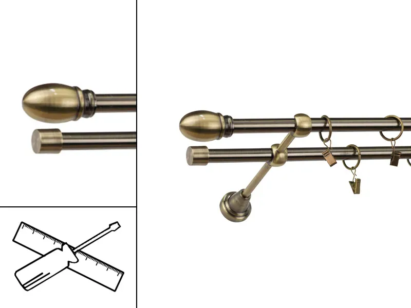 Garniža 16x16mm - 2rady - BELUNO - antik