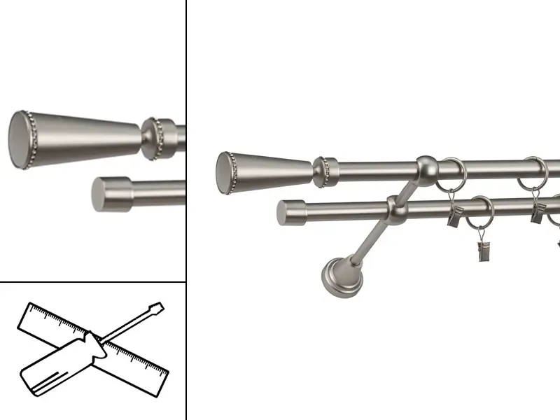 Garniža 16x16mm - 2rady - MILANO CRYSTAL - satin