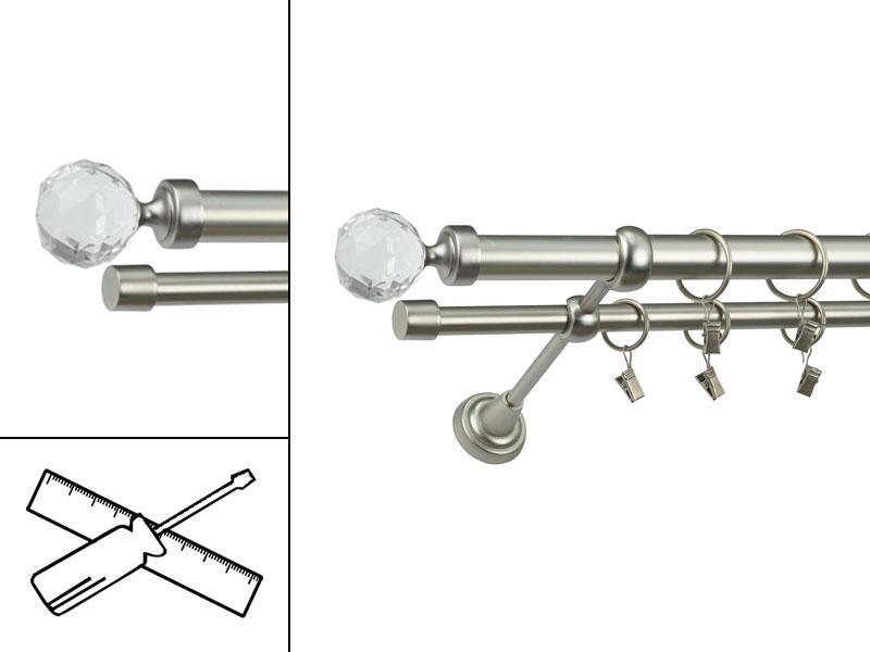 Garniža 25x16mm - 2rady - GUĽA CRYSTAL - satin