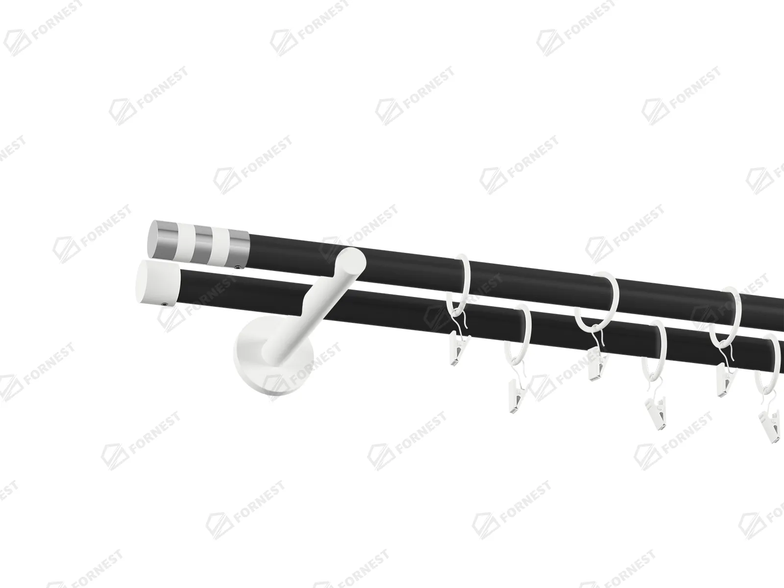 Garniža 19x19mm obyčajná tyč - 2rady - VALEC - čierno biela