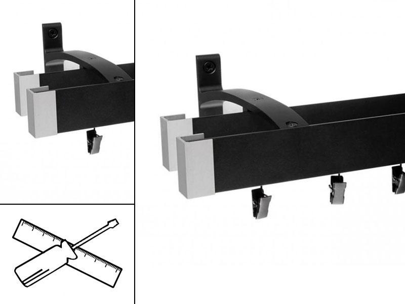 Garniža MODERN 2-drážková - na stenu - odtieň ČIERNA