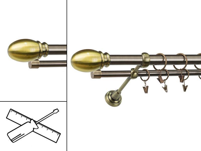 Garniža 25x16mm - 2rady - BELUNO - antik