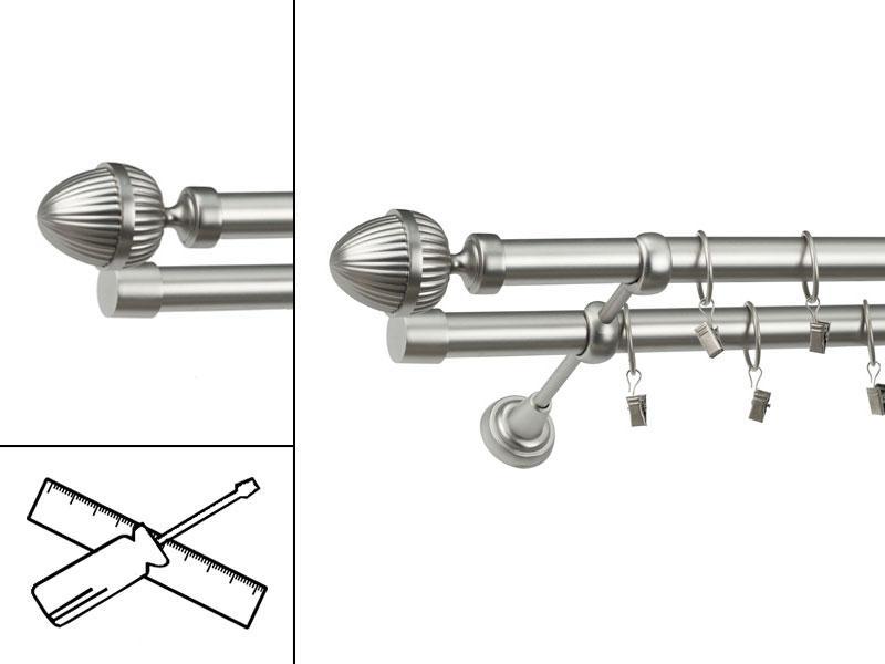 Garniža 25x25mm - 2rady - ODEON - satin