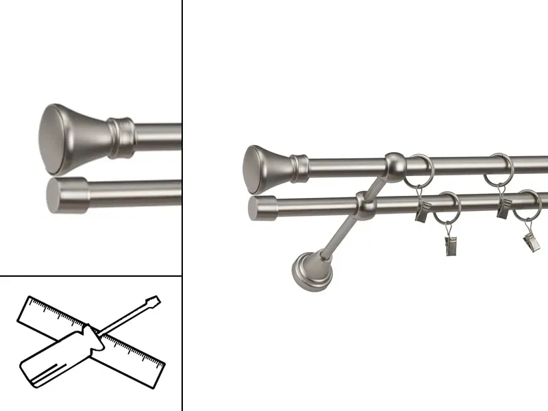 Garniža 16x16mm - 2rady - KOLOSEO - satin