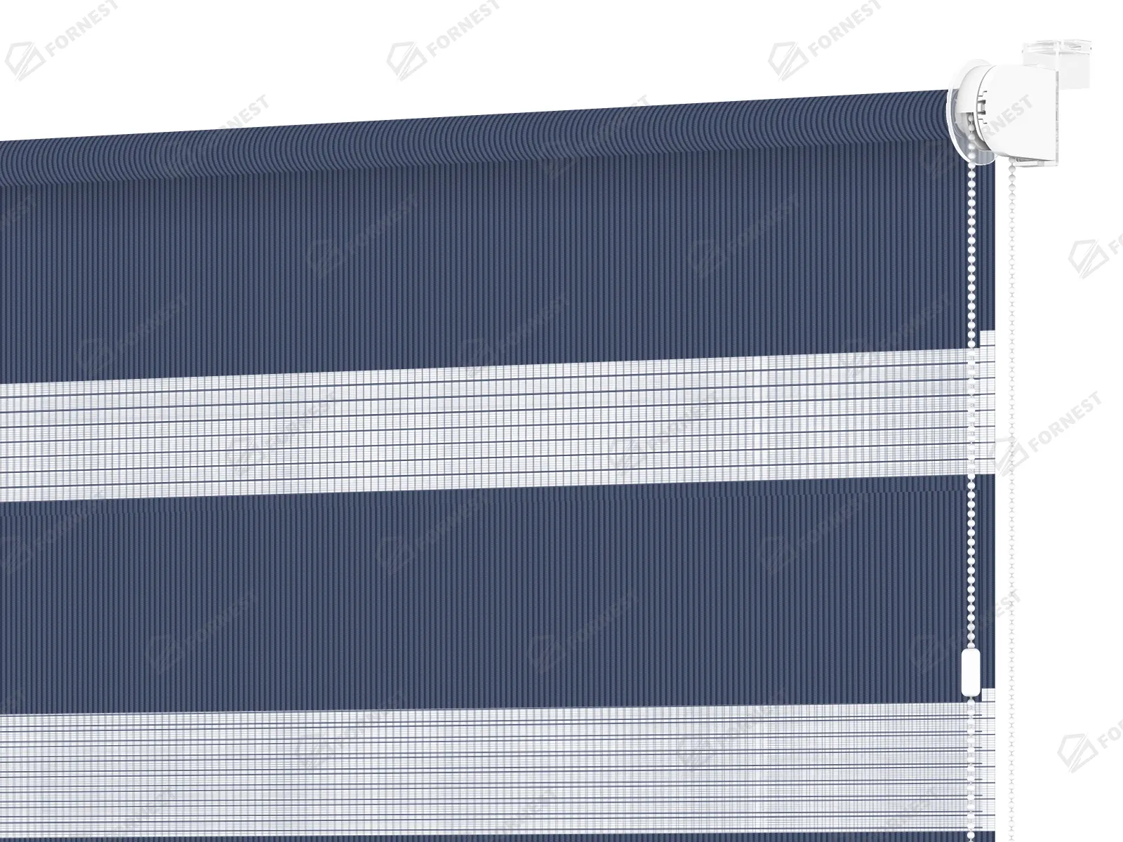 Roleta MINI - deň a noc - látka Bahama 1810 - tmavo modrá