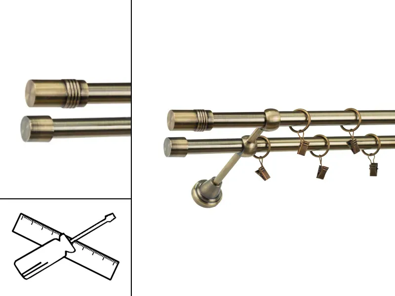 Garniža 19x19mm - 2rady - CYLINDER - antik