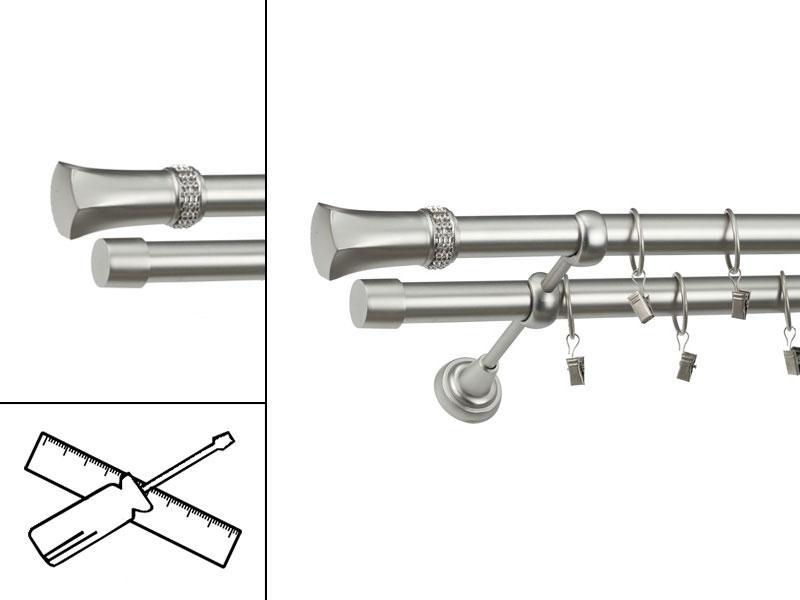 Garniža 25x25mm - 2rady - PLUTON CRYSTAL - satin