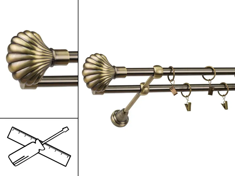 Garniža 16x16mm - 2rady - MUŠĽA - antik