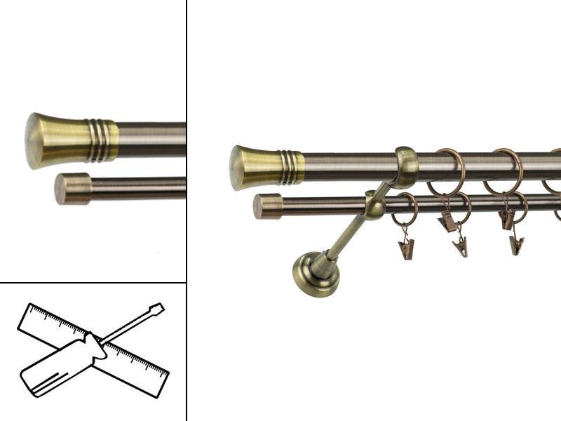 Garniža 25x16mm - 2rady - CAPRI - antik
