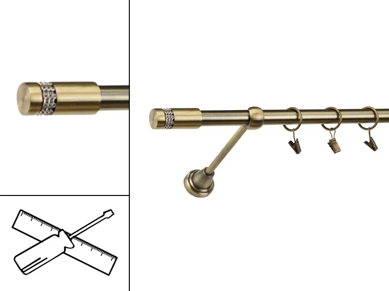 Garniža 19mm - 1rad - CYLINDER CRYSTAL - antik