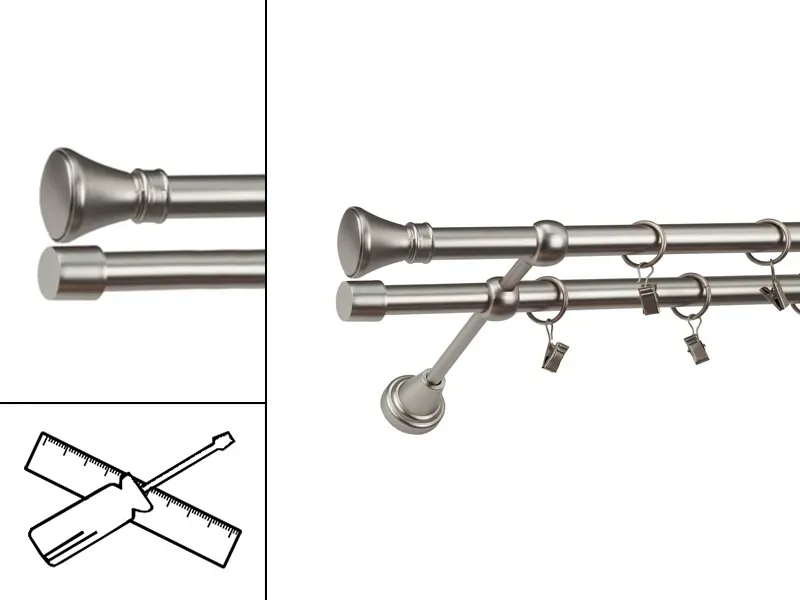 Garniža 19x19mm - 2rady - KOLOSEO - satin