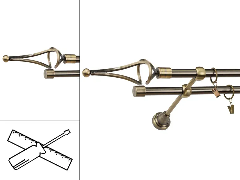 Garniža 16x16mm - 2rady - FALIST - antik