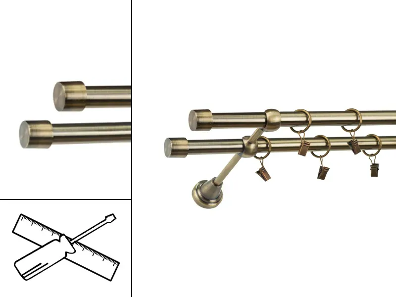 Garniža 19x19mm - 2rady - PULLO - antik