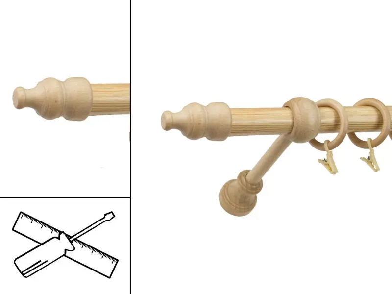 Garniža drevená 28mm jednoradová - BUK