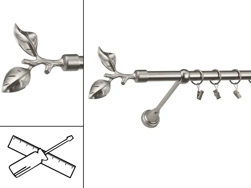 Garniža 19mm - 1rad - LIST ROSE - satin