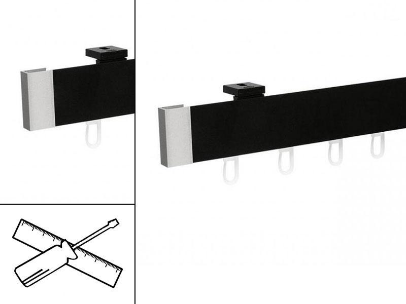 Garniža MODERN 1-drážková do stropu - odtieň ČIERNA