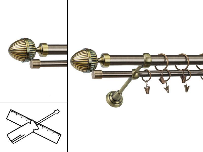 Garniža 25x16mm - 2rady - ODEON - antik