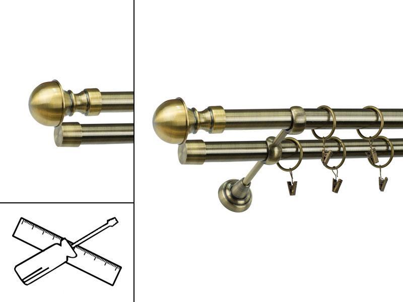 Garniža 25x25mm - 2rady - BOSTON - antik