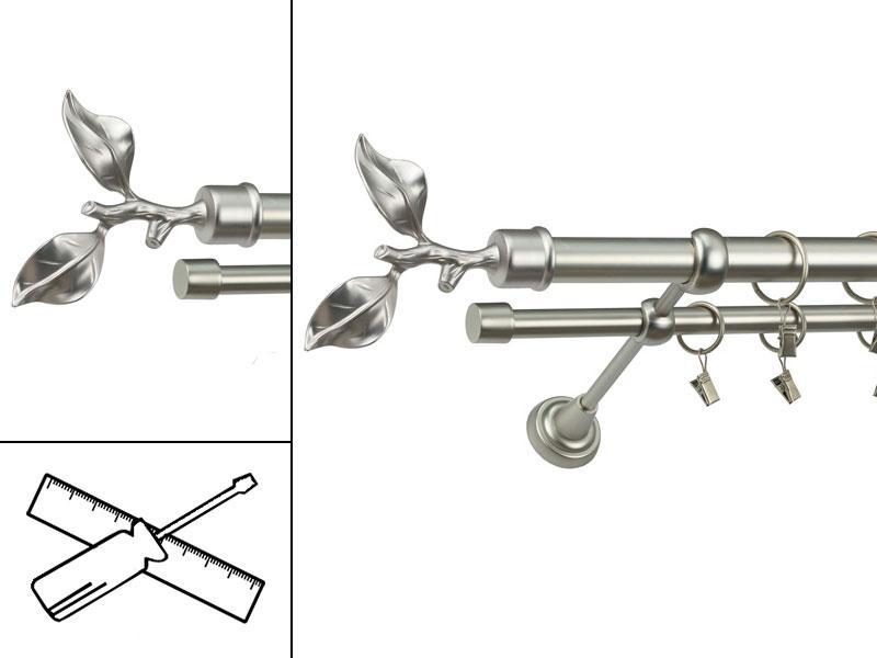 Garniža 25x16mm - 2rady - LIST ROSE - satin