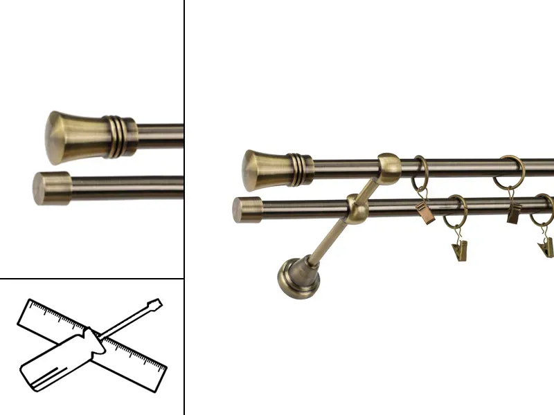 Garniža 16x16mm - 2rady - CAPRI - antik