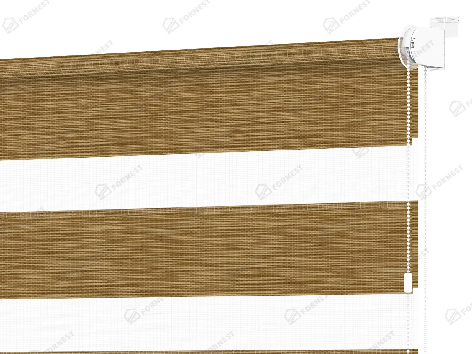 Roleta MINI - deň a noc - látka Maurícius 61 - žlto hnedá (dub svetlý)