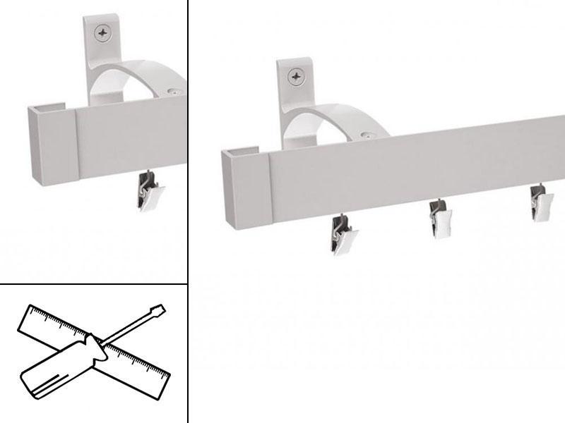 Garniža MODERN 1-drážková na stenu - odtieň INOX