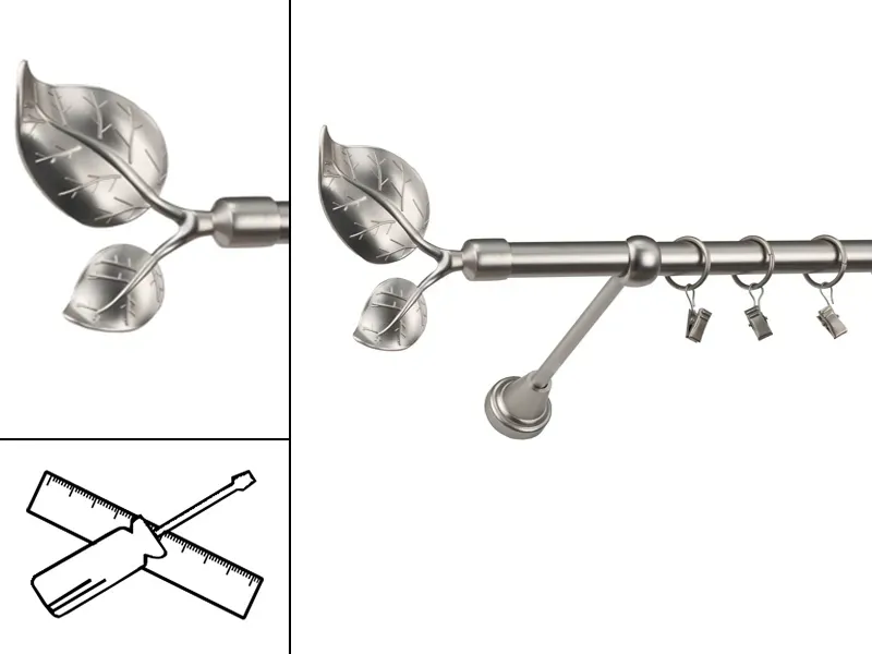 Garniža 19mm - 1rad - LIST VEĽKÝ - satin