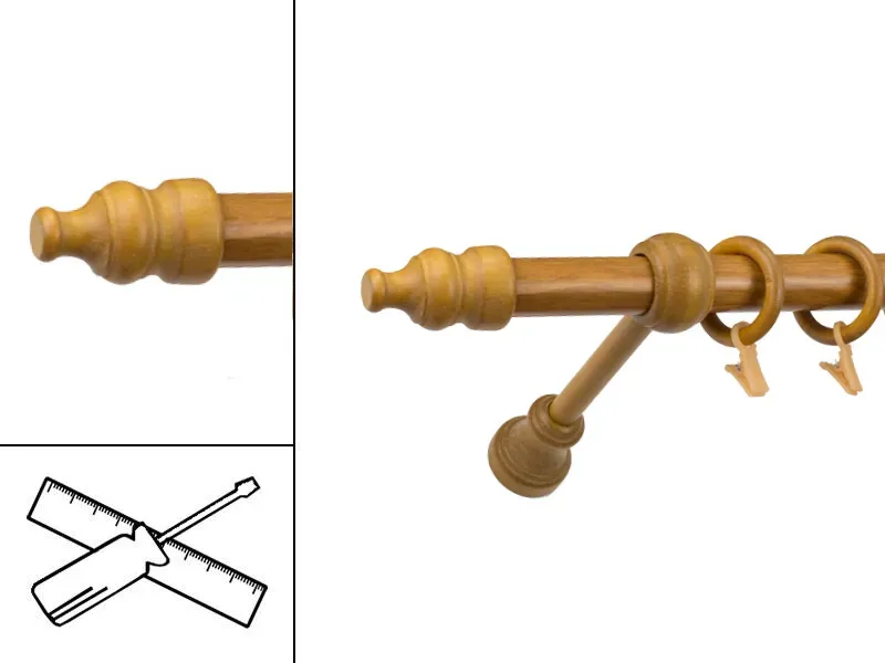 Garniža drevená 28mm jednoradová - DUB ZLATÝ