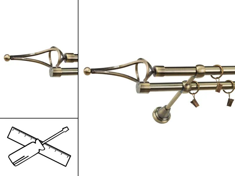 Garniža 19x19mm - 2rady - FALIST - antik