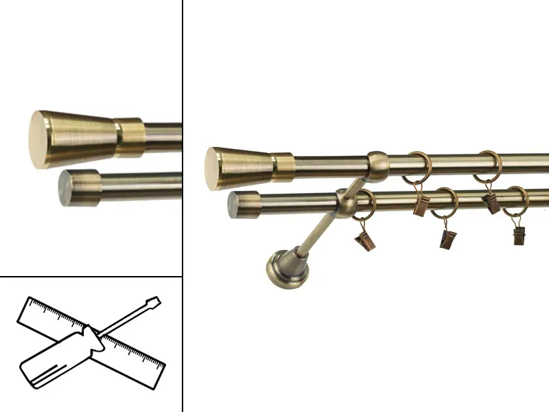 Garniža 19x19mm - 2rady - RIMINY - antik
