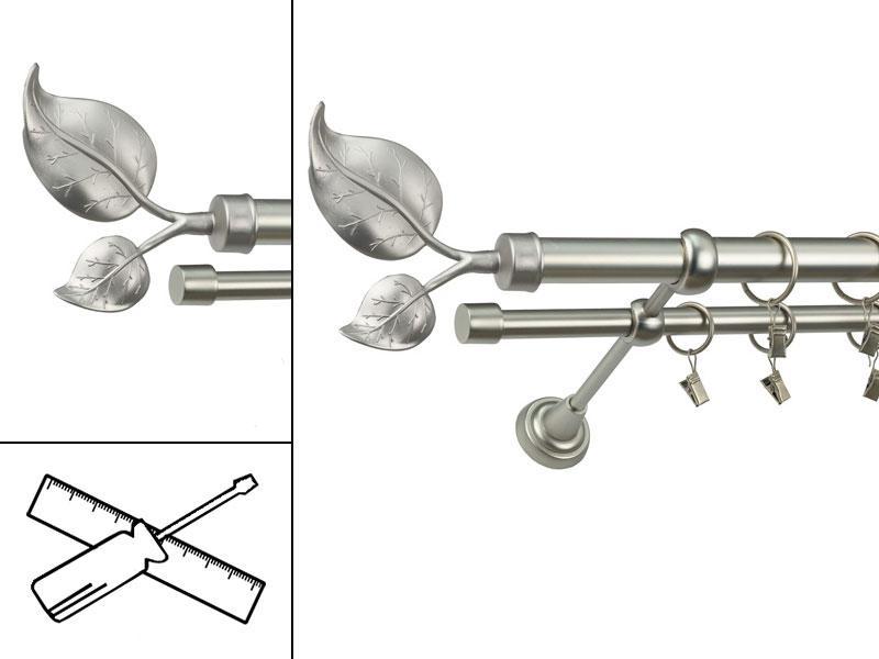Garniža 25x16mm - 2rady - LIST VEĽKÝ satin