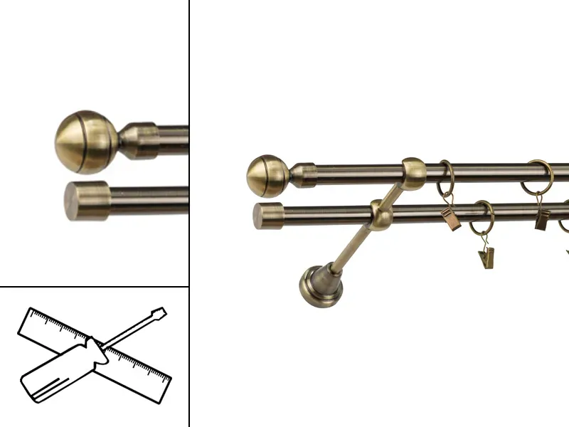 Garniža 16x16mm - 2rady - PAOLA - antik