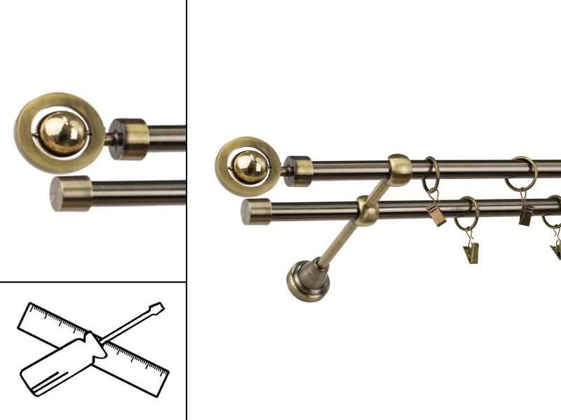 Garniža 16x16mm - 2rady - JUPITER - antik