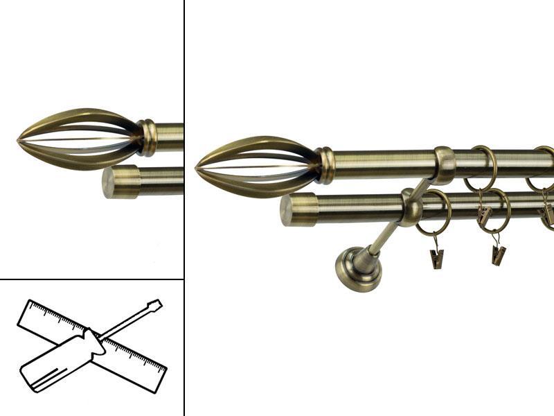 Garniža 25x25mm - 2rady - PANTEON - antik