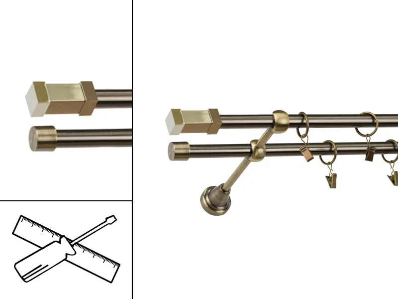 Garniža 16x16mm - 2rady - QUADRO - antik