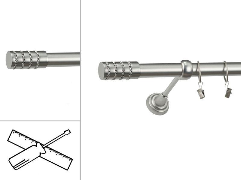 Garniža 25mm - 1rad - CYLINDER CRYSTAL - satin