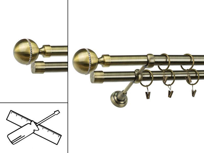Garniža 25x25mm - 2rady - KALISTO CRYSTAL - antik