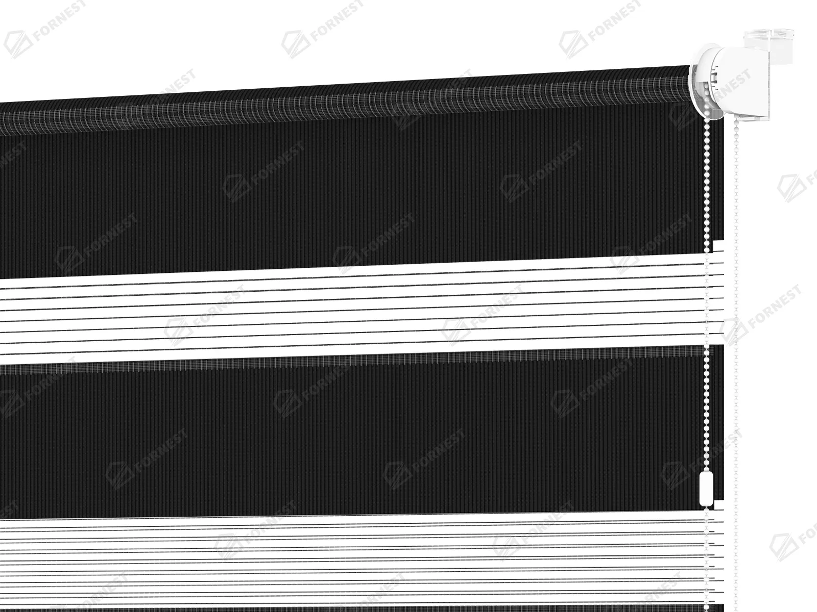 Roleta MINI - deň a noc - látka Miami 1308 - čierna