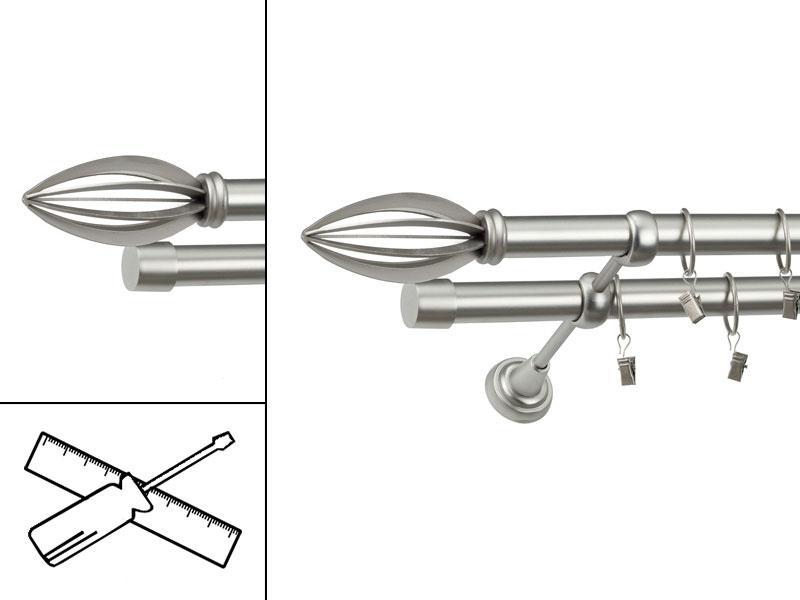 Garniža 25x25mm - 2rady - PANTEON - satin