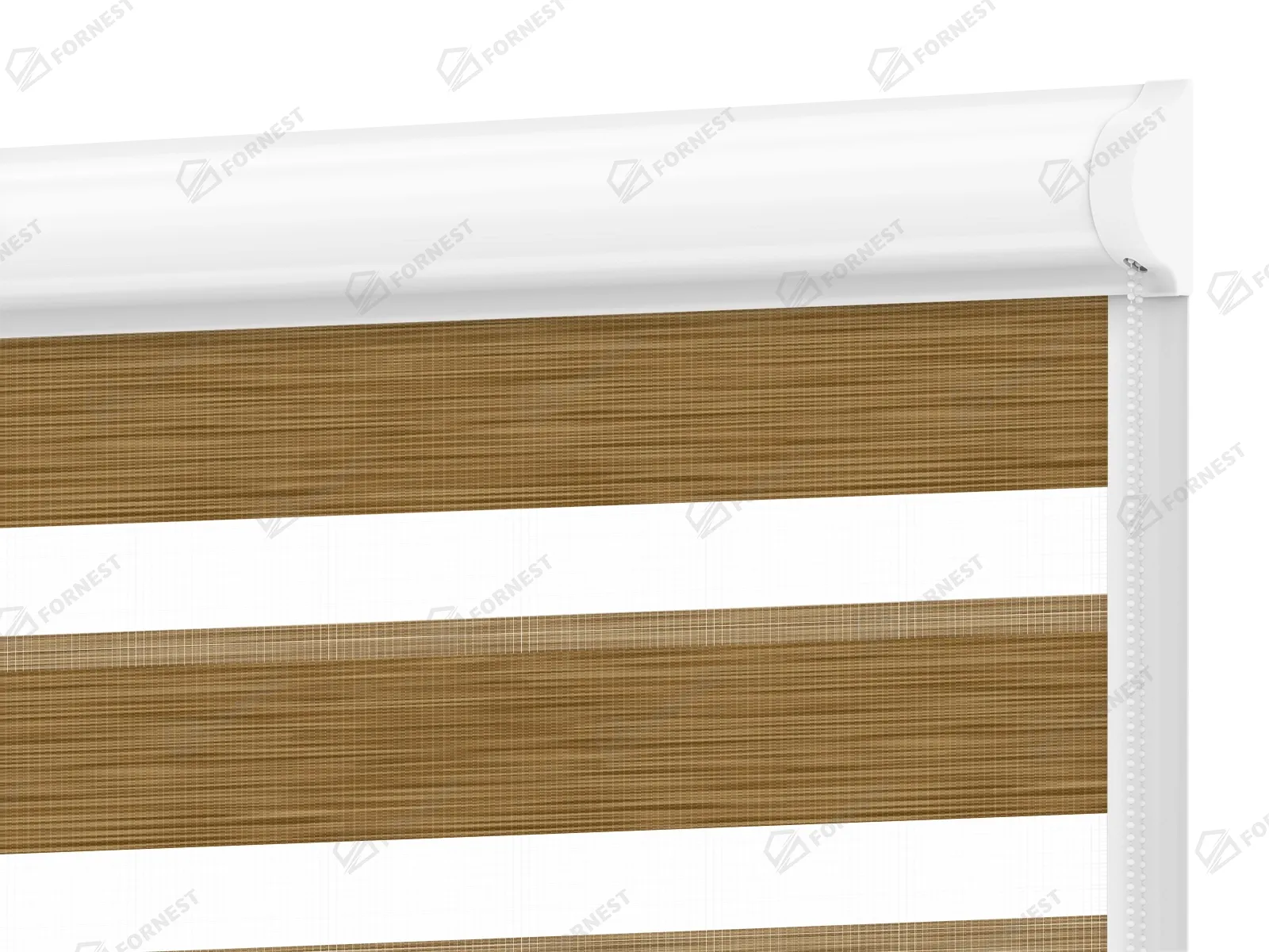 Roleta SWING - deň a noc - látka Maurícius 61 - žlto hnedá (dub svetlý)