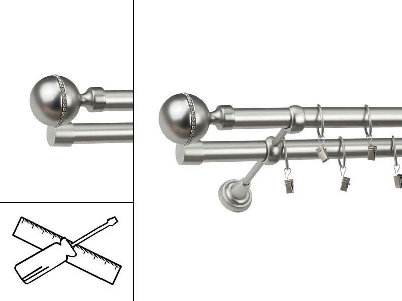Garniža 25x25mm - 2rady - KALISTO CRYSTAL - satin