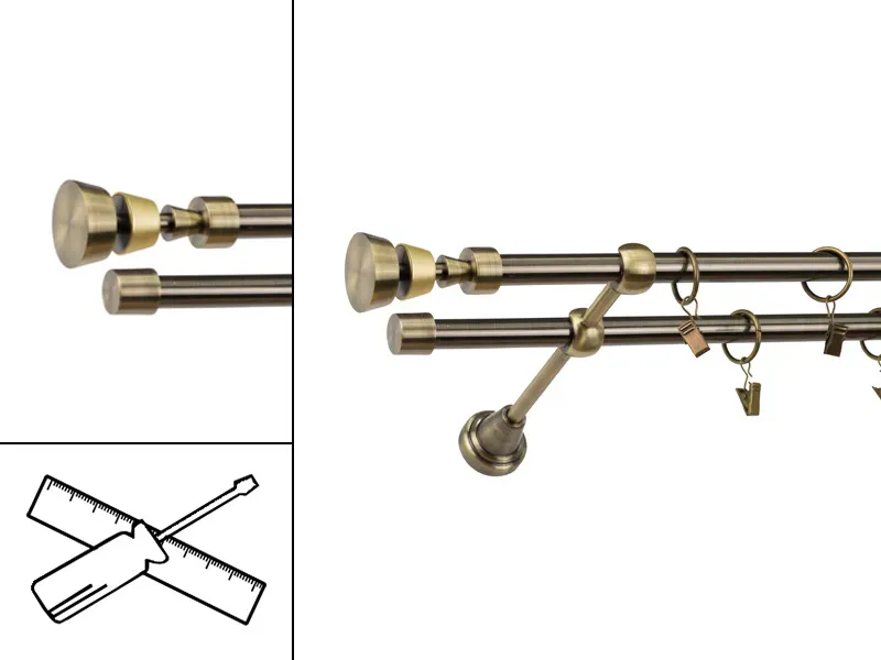 Garniža 16x16mm - 2rady - AFINA - antik