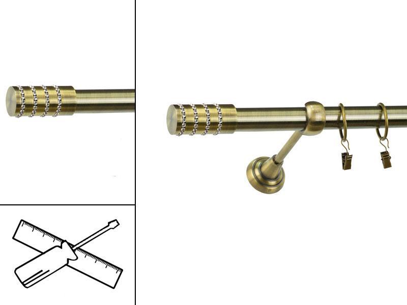 Garniža 25mm - 1rad - CYLINDER CRYSTAL - antik